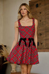 Seliora Plaid Bow Mini Dress