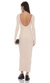Ribbed Open Back Cream Dress
