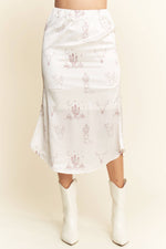 WESTERN CONVERSATIONAL PRINTED MIDI SKIRT