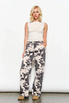 Cow Print Twill Pants