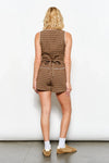 Gingham Button Front Vest