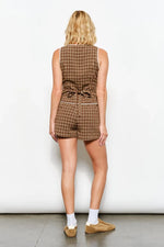 Gingham Button Front Vest