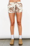 Cream w/Brw Floral Hoodie Sweatshirt