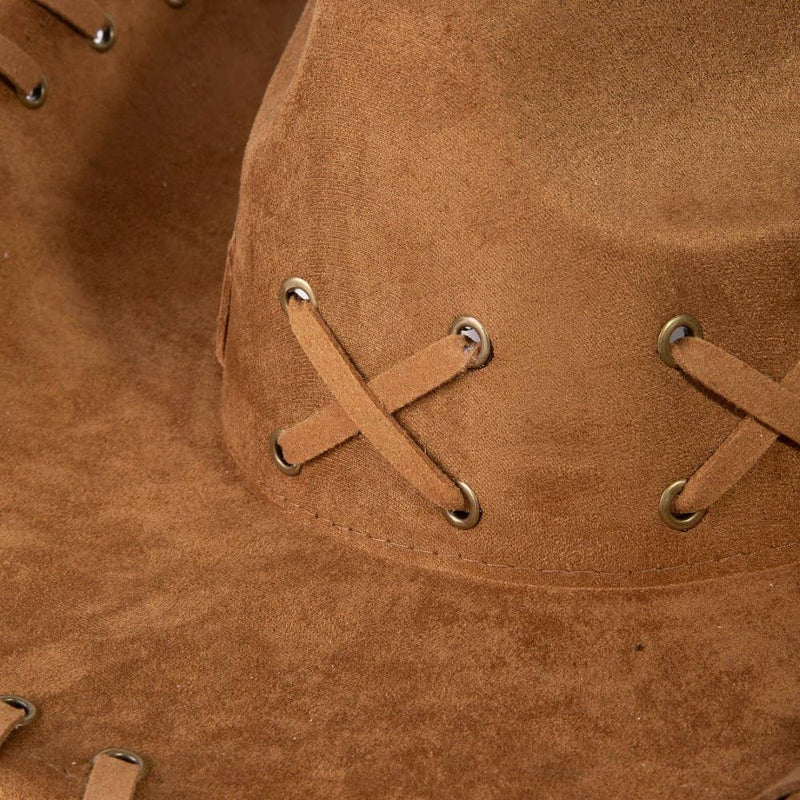 Braided Brim Faux Suede Cowboy Hat