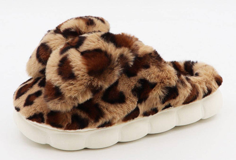 Kitty Faux Fur Bow Slippers