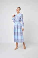 Stripe Block Maxi Dress