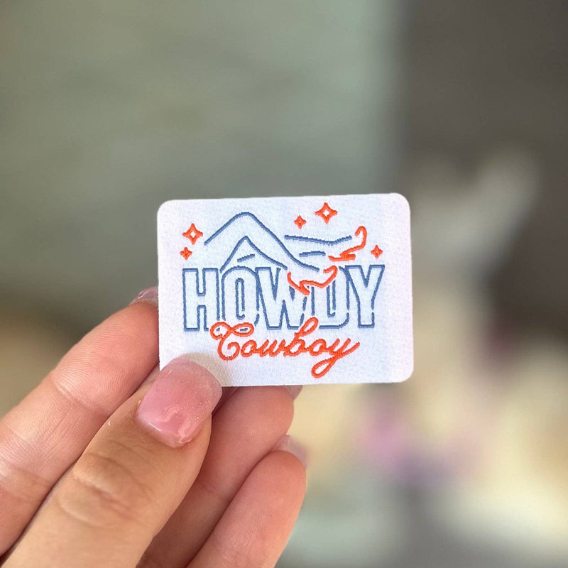 Howdy Cowboy Iron on Trucker Hat Patch