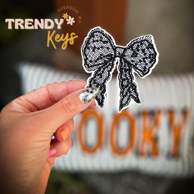 Black Lace Bow Patch
