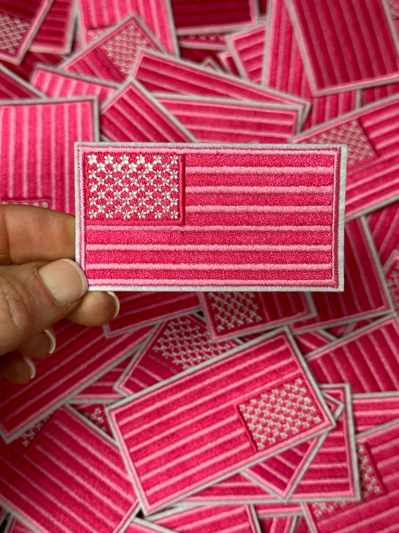 American Flag Pink, America Trucker Hat Patch