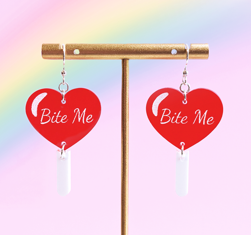 Bite Me Lollipop Acrylic Earrings