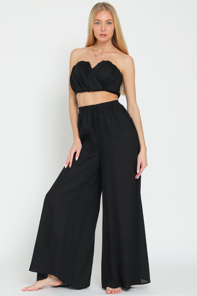 Black Tube 2 Piece Wide Leg SET-SIZES MUST MATCH – Rolling Rack Boutique