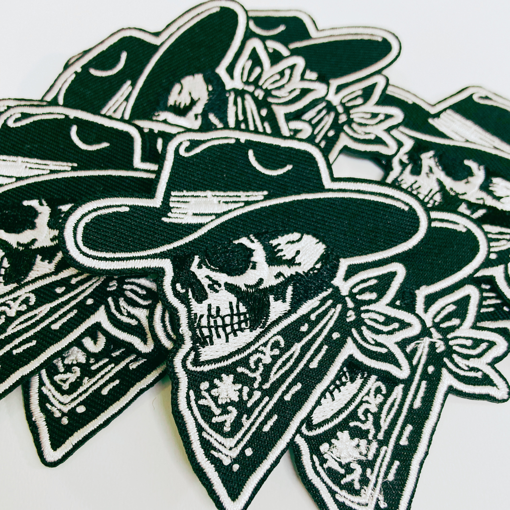 2.5" Cowboy Skelly  -  Embroidered Hat Patch