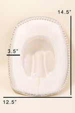 Rhinestone Pearl Trim Cowboy Hat