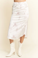 WESTERN CONVERSATIONAL PRINTED MIDI SKIRT