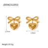 Gold Stainless Steel Love Pendant Drop Earrings