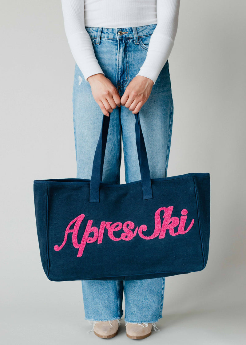 Navy & Pink Apres Ski Tote