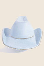 Rhinestone Pearl Trim Cowboy Hat