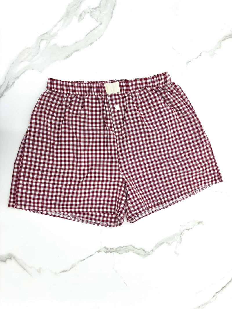 Gingham High-Rise Shorts