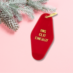 Big Clit Energy Motel Style Keychain in Red and Gold