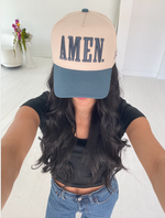 AMEN. - Slate Blue Vintage Trucker Hat