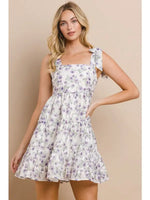 Lavender Tie Strap Shortie Dress