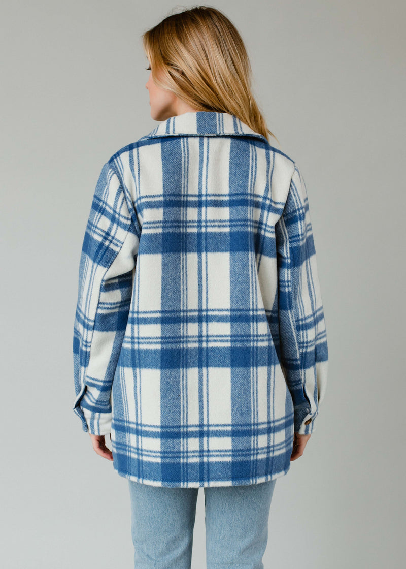 Royal Blue & Cream Plaid Jacket