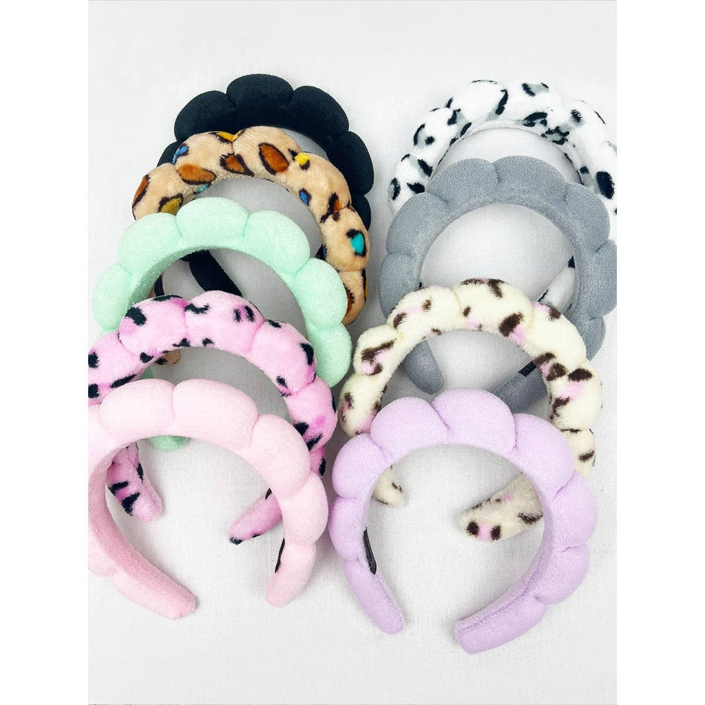 Leopard and Solid Mix of Spa Headband
