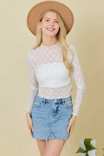 Ribbon Mesh Bow Top