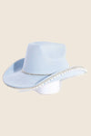 Rhinestone Pearl Trim Cowboy Hat