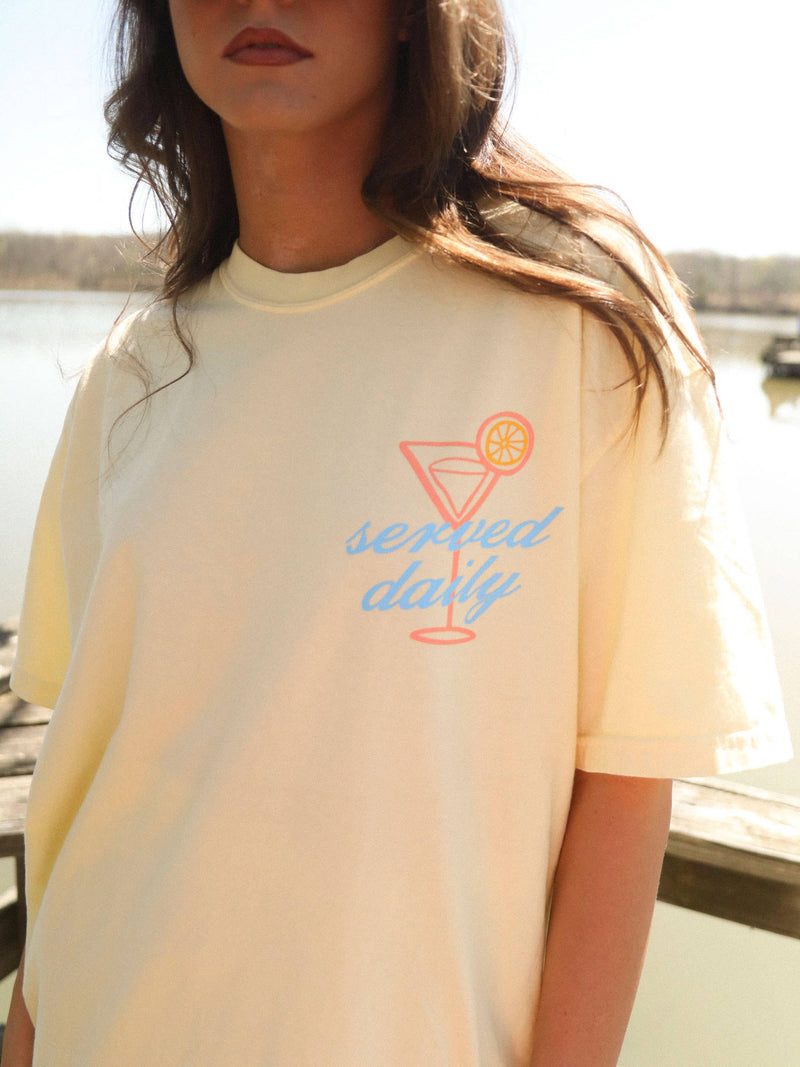 Docktails Butter Yellow Cream Graphic T-Shirt