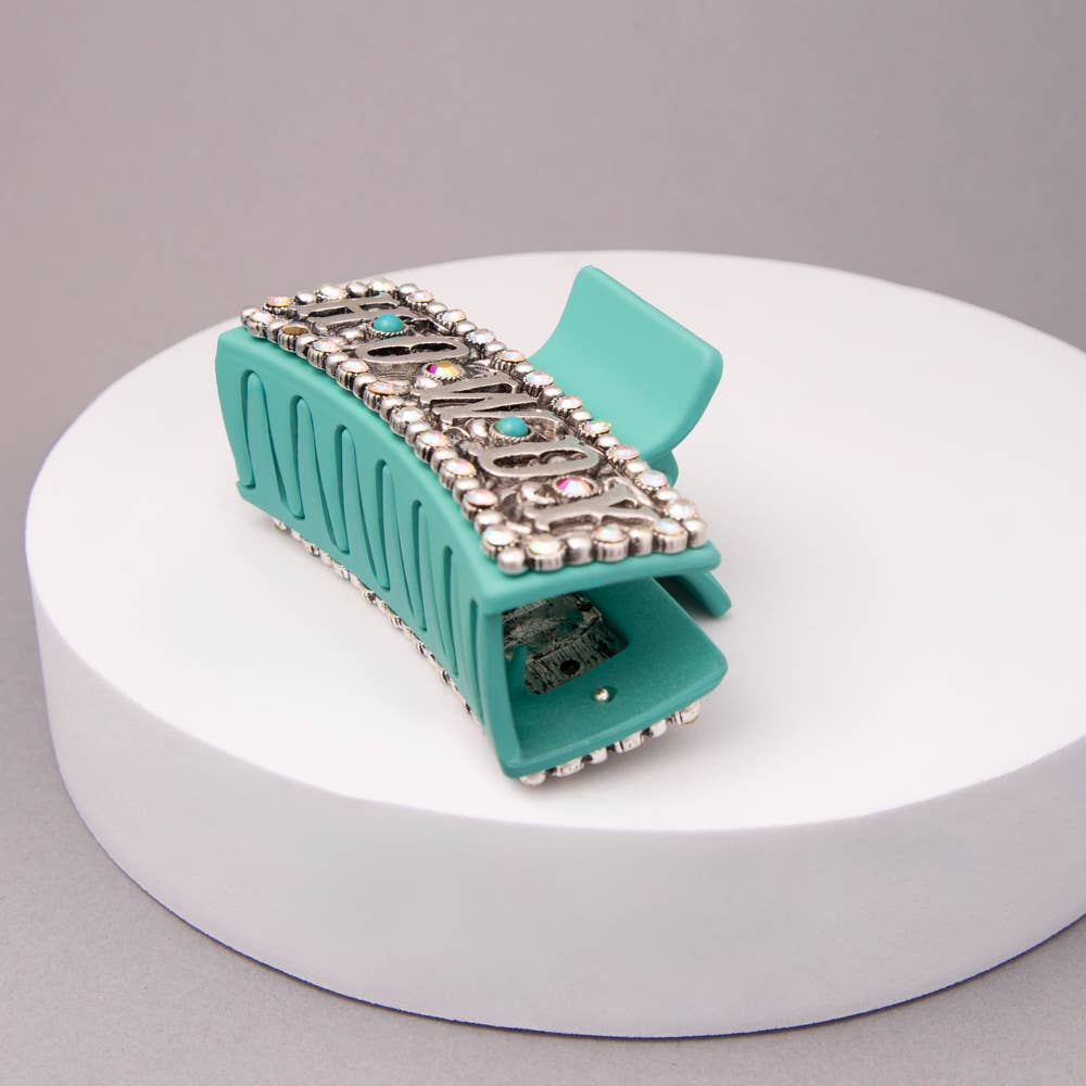 Western Howdy Filigree Metal Hair Claw Clip