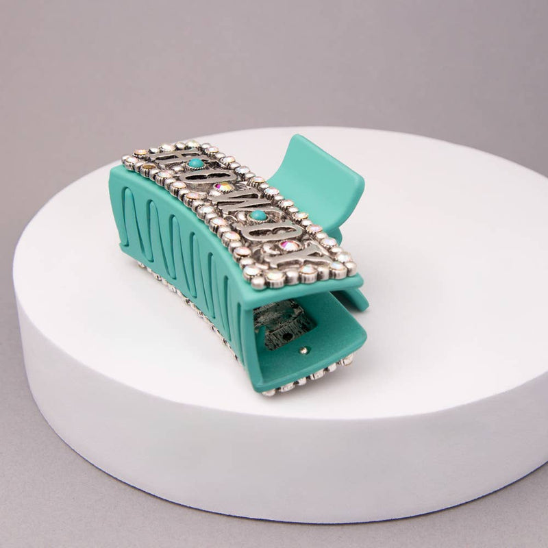 Western Howdy Filigree Metal Hair Claw Clip