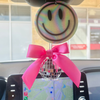 Pink Bow Disco Car Charms