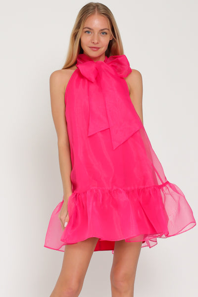 Fuchsia Organza Shortie Dress