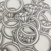 3" RING - Metallic Silver  -  Embroidered Hat Patch