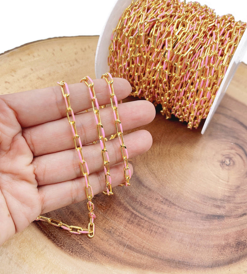 Enamel Paperclip Chain & Chevron Chain by Foot, CH301