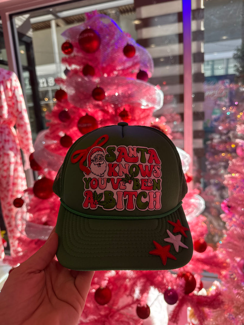 Santa Knows Custom Trucker Hat