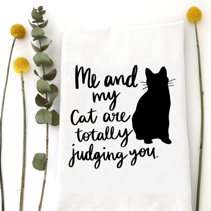 Cat Judging You Tea Towel