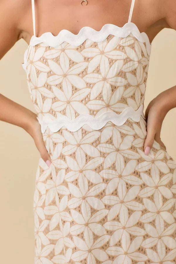 Floral Eyelet Maxi Dress