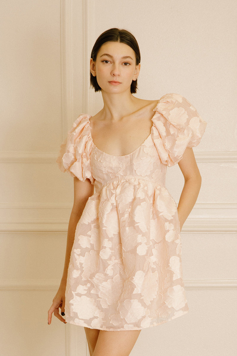 Blush Large Flower Babydoll Shortie
