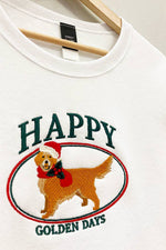 Golden Days Embroidered Holiday Sweatshirt