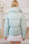 Puffer Jacket With Ribbon Bow Tie Detail