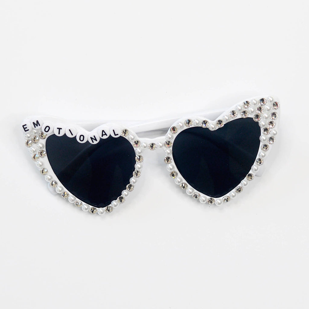 Heart Shaped Sunglasses Hand Jeweled