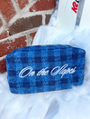 On The Slopes - Navy Plaid Large Bag