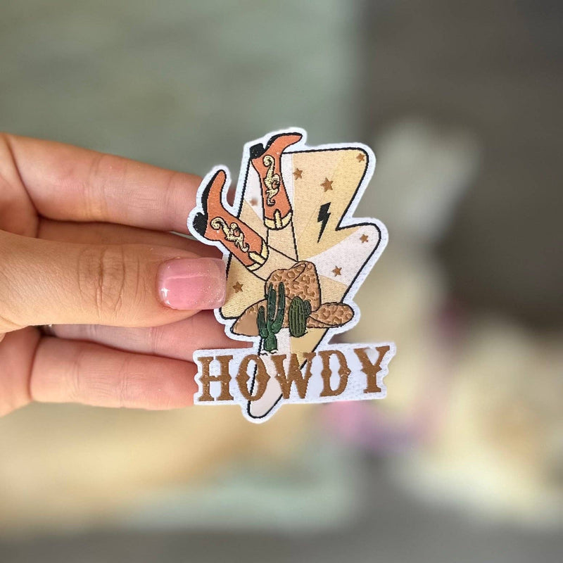 Howdy Iron on Trucker Hat Patch
