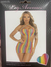 Rainbow Stripe Cross Over Mini Dress