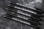 Sweary Fuck Pens Cussing Pen Gift Set - 5 Black Gel Pens