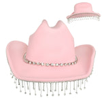 Western Rhinestone Embellished Felt Cowboy Hat