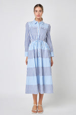 Stripe Block Maxi Dress