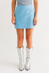 Blue Woven Mini Skirt